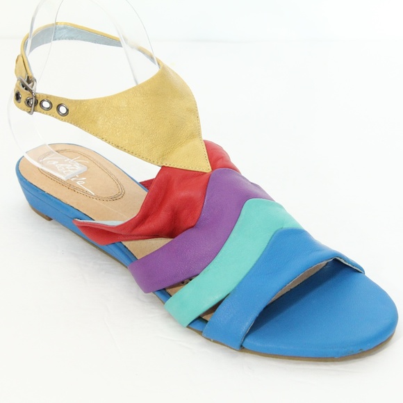Very Volatile Shoes - Very Volatile Vintage Rainbow Sandals Colorful 10